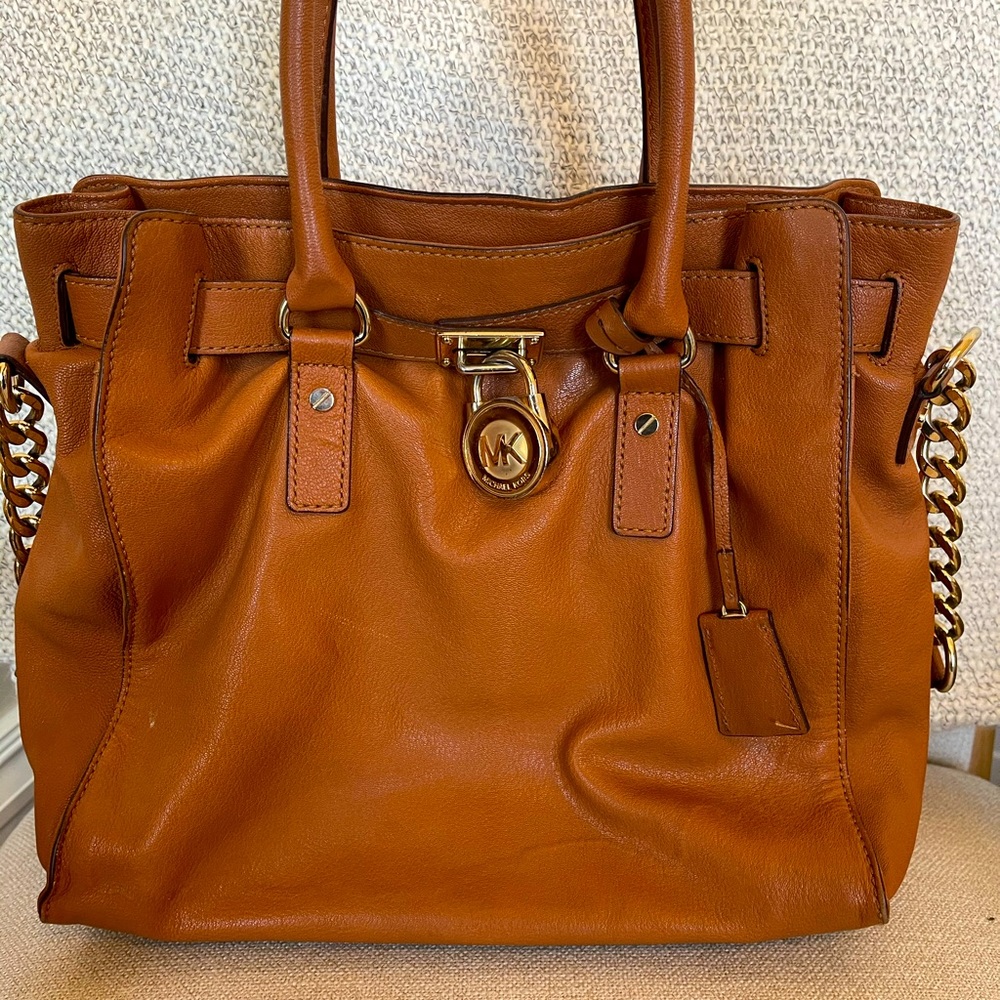 Michael Kors Hamilton Leather Satchel – Camel – Gold Hardware – Originally $349